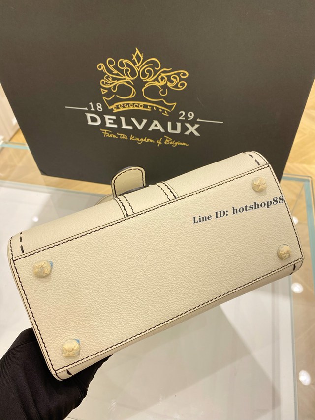 Delvaux全新PM新尺寸白色brillant手提包 德爾沃togo皮手縫蠟線肩背女包 bxs1063